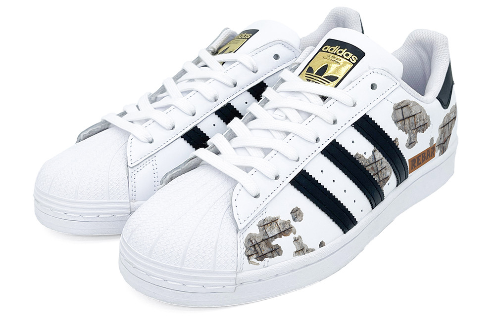 Lookbook [Sepatu Custom] adidas Originals Superstar 'Abu-abu Steel Damage' EG4958(Team2-钢筋破损)