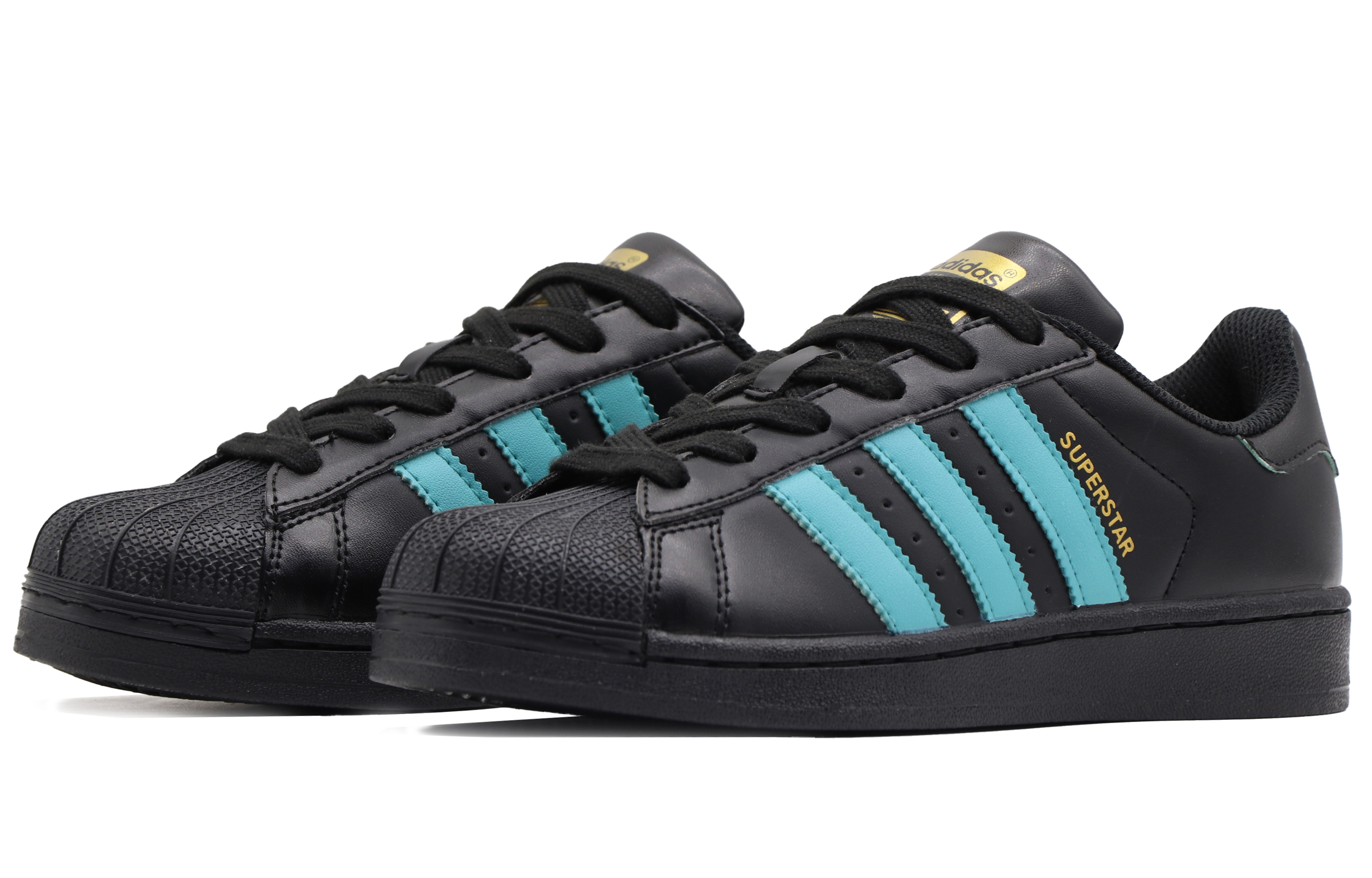 Shop [定制鞋款] adidas Originals Superstar '蒂芙尼黑绿蓝' EG4959(Team57-男女款湖水)