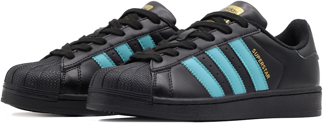 カスタム Superstar ティファニー風ブラック/グリーン/ブルー EG4959(Team57-男女款湖水) Shop カスタム Superstar ティファニー風ブラック/グリーン/ブルー EG4959(Team57-男女款湖水)