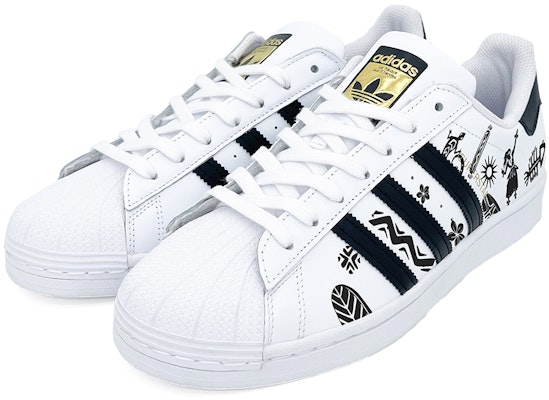 아디다스 오리지널스 슈퍼스타 '트라이벌 블랙 화이트' (커스텀 슈즈) EG4958(Team2-部落风情) Lookbook 아디다스 오리지널스 슈퍼스타 '트라이벌 블랙 화이트' (커스텀 슈즈) EG4958(Team2-部落风情)