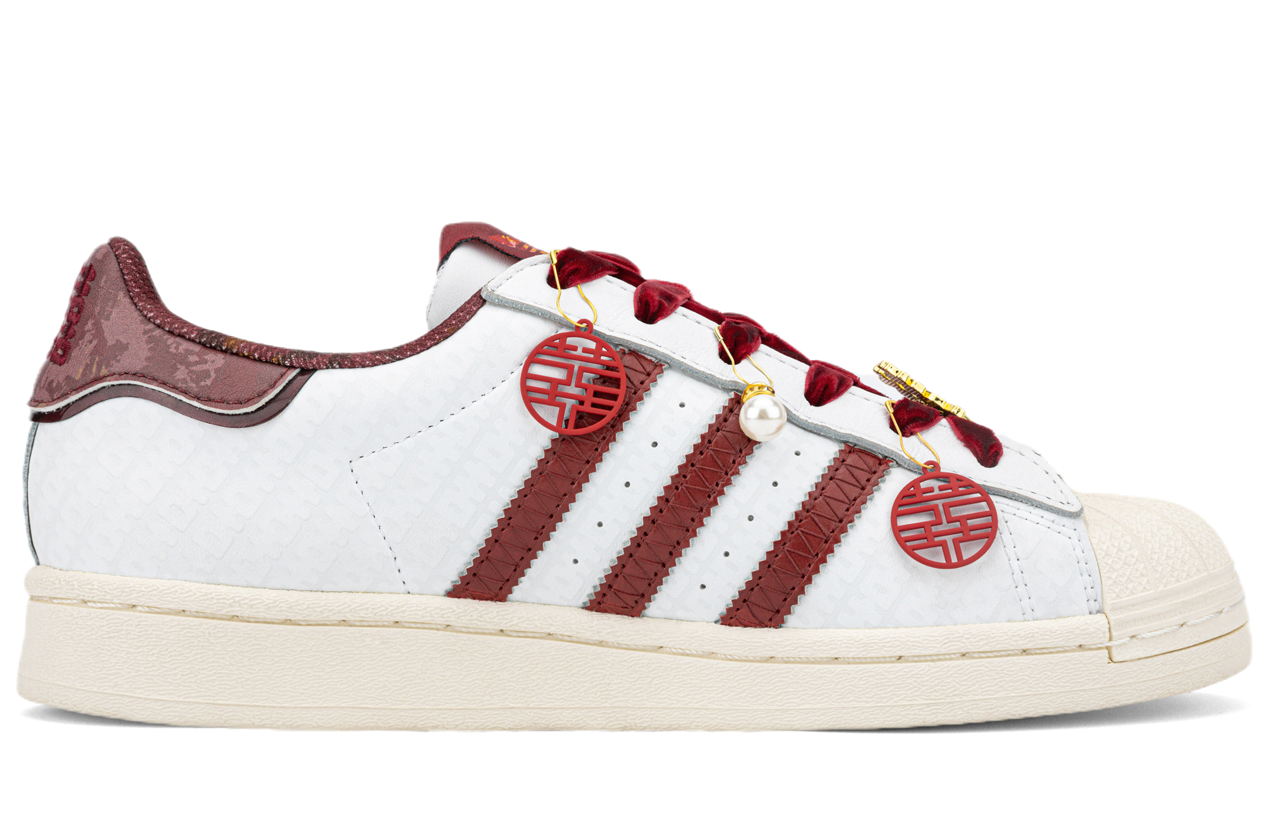 Lookbook [Sepatu Kustom] adidas Originals Superstar 'Wedding Merah-Putih' IF2577(Team18-蝴蝶结婚鞋囍SBOX)