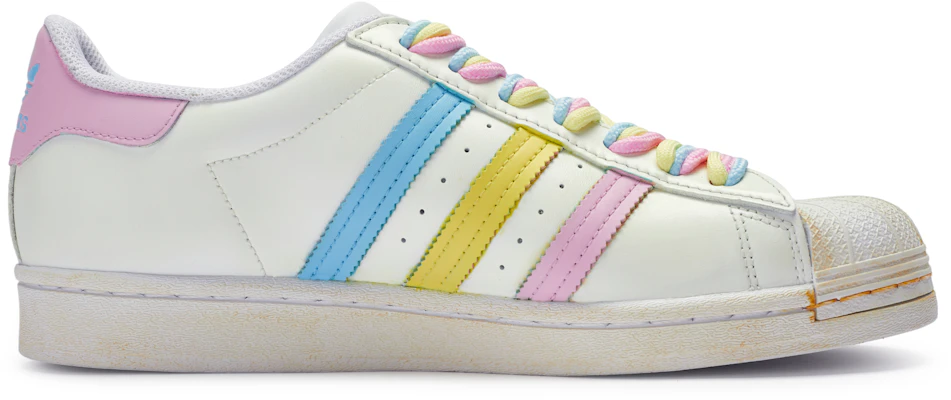 【客製球鞋】adidas originals Superstar 牛角尖 扭扭彩虹 雲朵 舒適 低筒 板鞋 男女款 白粉藍黃 Lookbook 【客製球鞋】adidas originals Superstar 牛角尖 扭扭彩虹 雲朵 舒適 低筒 板鞋 男女款 白粉藍黃