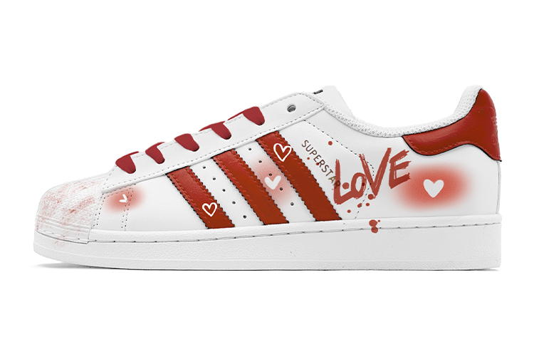 Order Zapatillas adidas Originals Superstar 'Corazón Rojo Blanco San Valentín' EG4958(Team88-酒红爱心S-BOX)