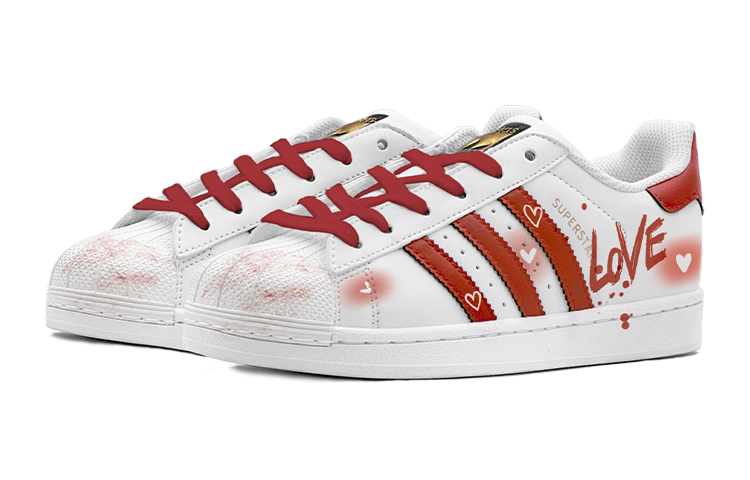 Shop Zapatillas adidas Originals Superstar 'Corazón Rojo Blanco San Valentín' EG4958(Team88-酒红爱心S-BOX)
