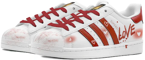 Shop アディダス オリジナルス Superstar "バレンタイン ハート" (ホワイト/レッド) EG4958(Team88-酒红爱心S-BOX)