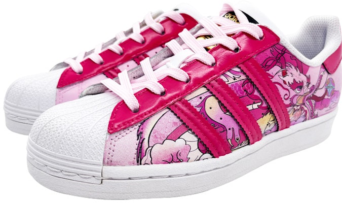 【訂製球鞋】 adidas originals Superstar 蝸牛樂享 貝殼頭 龍年限定—粉龍 青春活力 百搭舒適 低筒 板鞋 男女同款 粉白 Shop 【訂製球鞋】 adidas originals Superstar 蝸牛樂享 貝殼頭 龍年限定—粉龍 青春活力 百搭舒適 低筒 板鞋 男女同款 粉白