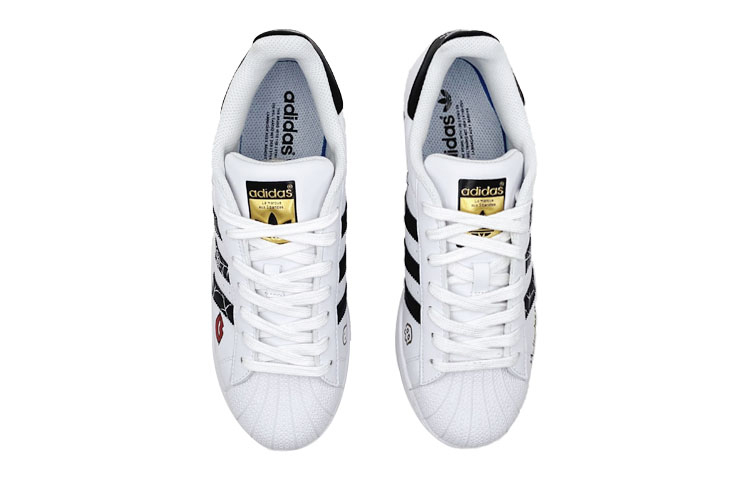 Shop 【定制鞋款】阿迪达斯三叶草超级星黑白‘万圣节涂鸦蜘蛛网’ C77124(Team-S贝壳头万圣节涂鸦)