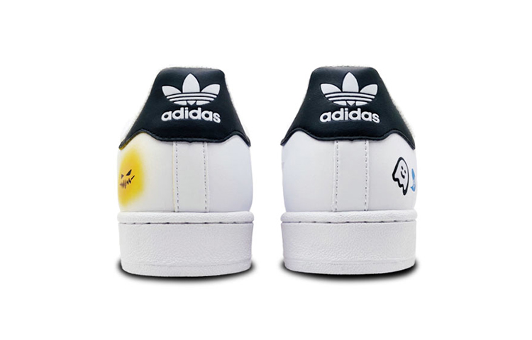 Purchase 【定制鞋款】阿迪达斯三叶草超级星黑白‘万圣节涂鸦蜘蛛网’ C77124(Team-S贝壳头万圣节涂鸦)