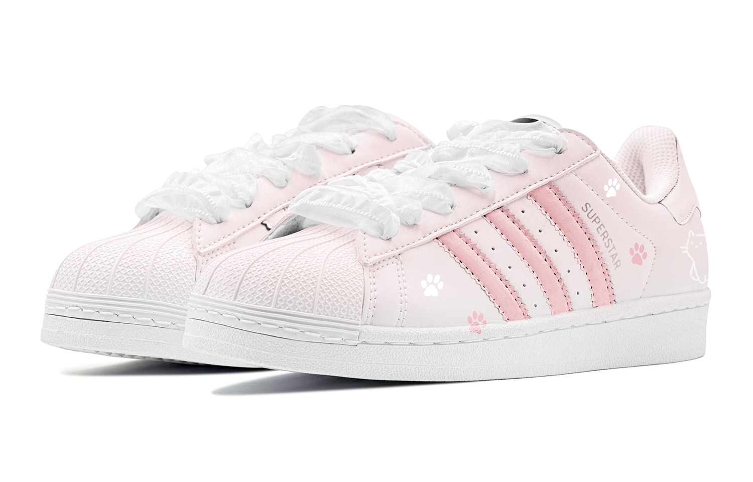 Lookbook 【訂製球鞋】adidas originals Superstar 萌趣小貓爪 限定鞋盒 防滑耐磨 低幫 板鞋 男女同款