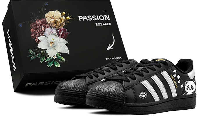 【客製球鞋】adidas originals Superstar 萌趣國寶 花花 特別鞋盒 低筒 板鞋 男女皆宜 黑白 Buy 【客製球鞋】adidas originals Superstar 萌趣國寶 花花 特別鞋盒 低筒 板鞋 男女皆宜 黑白