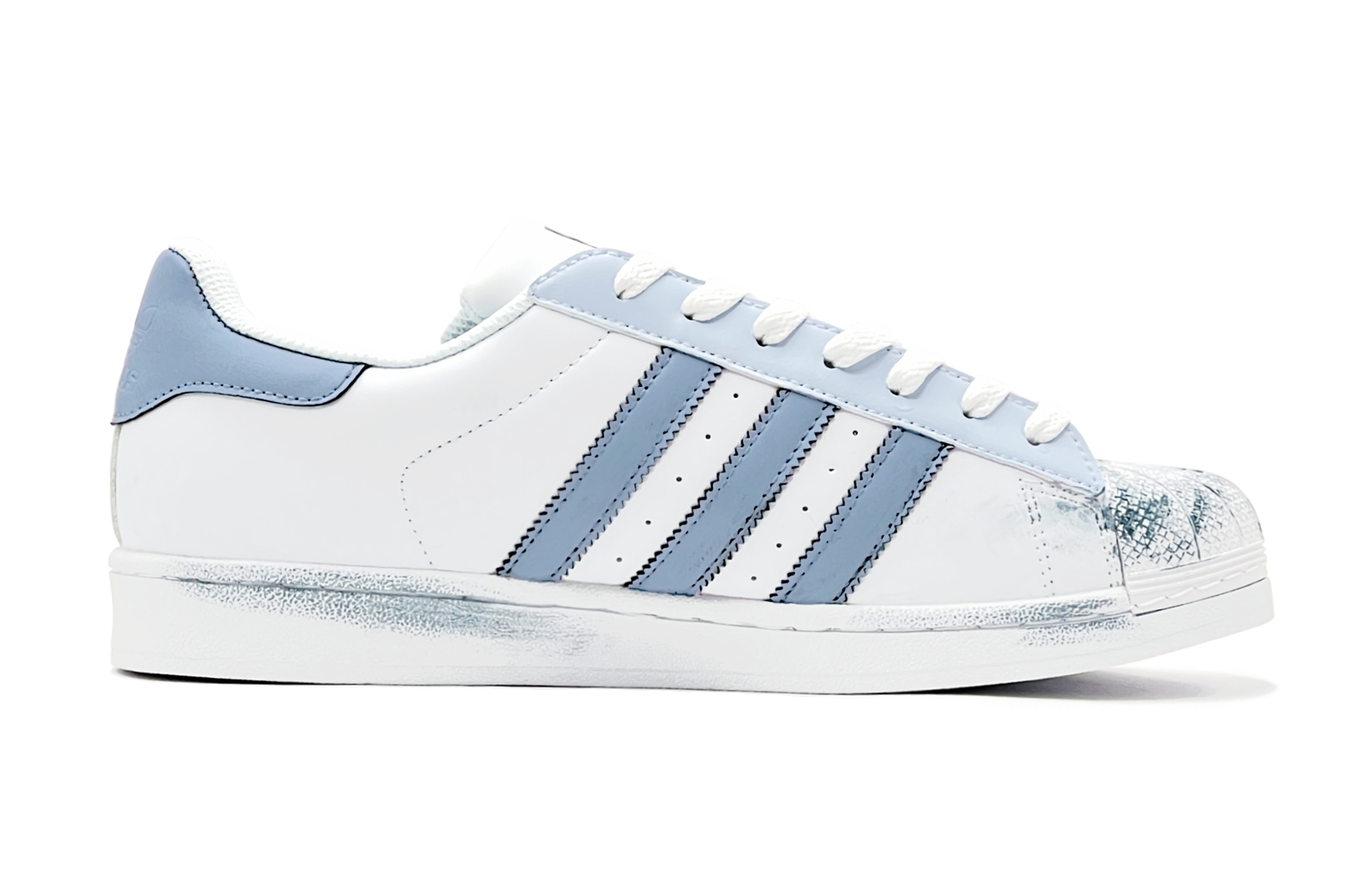 Order 【定製球鞋】 adidas originals Superstar 萌趣小怪獸 特殊鞋盒 低幫 板鞋 男女同款 藍白