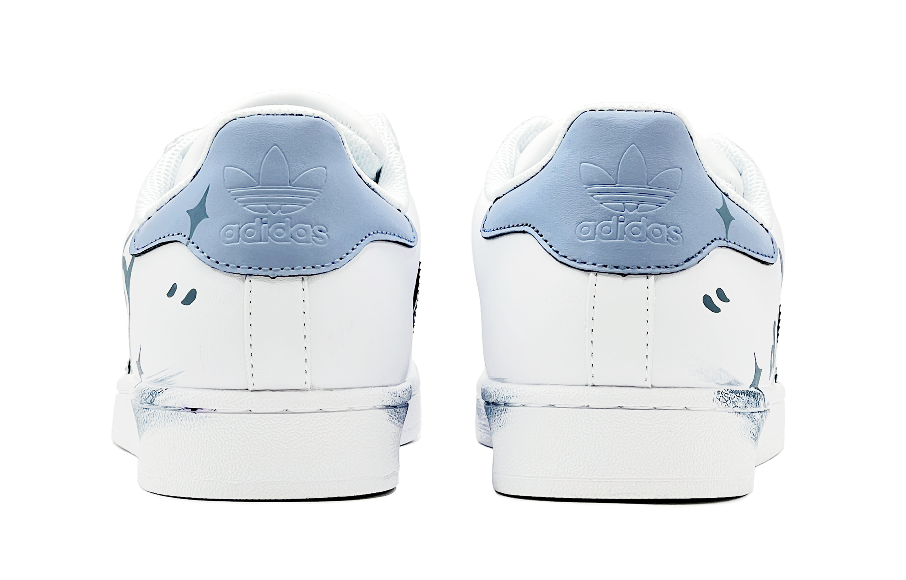 Shop 【定製球鞋】 adidas originals Superstar 萌趣小怪獸 特殊鞋盒 低幫 板鞋 男女同款 藍白