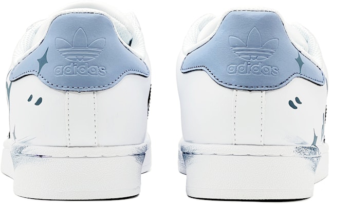 【定製球鞋】 adidas originals Superstar 萌趣小怪獸 特殊鞋盒 低幫 板鞋 男女同款 藍白 Shop 【定製球鞋】 adidas originals Superstar 萌趣小怪獸 特殊鞋盒 低幫 板鞋 男女同款 藍白