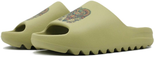 【客製球鞋】adidas originals Yeezy Slide CNY龍年限定 球場藝術家 青龍 舒適百搭 靜音防滑人字拖鞋 男女通款 綠色 Shop 【客製球鞋】adidas originals Yeezy Slide CNY龍年限定 球場藝術家 青龍 舒適百搭 靜音防滑人字拖鞋 男女通款 綠色