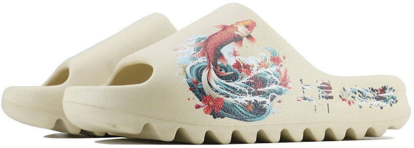 【客製球鞋】 adidas originals Yeezy Slide 前途如錦 SDS 考試主題 每考必勝 錦鯉 休閒外出 家居 一字拖鞋 男女皆宜 米色 Shop 【客製球鞋】 adidas originals Yeezy Slide 前途如錦 SDS 考試主題 每考必勝 錦鯉 休閒外出 家居 一字拖鞋 男女皆宜 米色