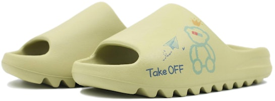 【訂製球鞋】 adidas originals Yeezy Slide 星海製造 王者熊 起飛居家 EVA 防滑防磨一字拖鞋 男女款 綠色 Shop 【訂製球鞋】 adidas originals Yeezy Slide 星海製造 王者熊 起飛居家 EVA 防滑防磨一字拖鞋 男女款 綠色