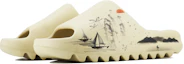 Shop Kasut Custom adidas Originals Yeezy Slide 'Gaya Cina Baru Beige Dakwat' FZ5897(Team168-山水S-BOX)