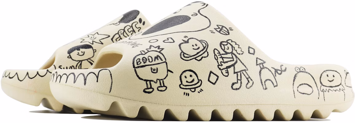 【定制鞋款】阿迪达斯 Originals Yeezy 拖鞋‘夏日涂鸦米色’ FZ5897(Team168-夏日涂鸦) Shop 【定制鞋款】阿迪达斯 Originals Yeezy 拖鞋‘夏日涂鸦米色’ FZ5897(Team168-夏日涂鸦)