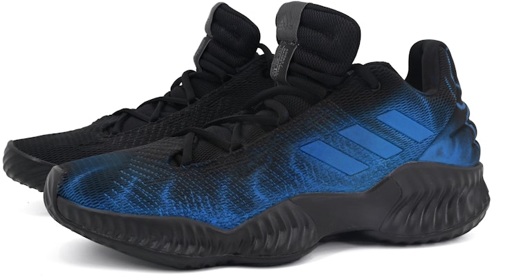 【訂製籃球鞋】adidas Pro Bounce 2018 藍焰蜘蛛 火焰 噴繪 減震防滑耐磨 低筒 篮球鞋 男款 黑藍 Shop 【訂製籃球鞋】adidas Pro Bounce 2018 藍焰蜘蛛 火焰 噴繪 減震防滑耐磨 低筒 篮球鞋 男款 黑藍