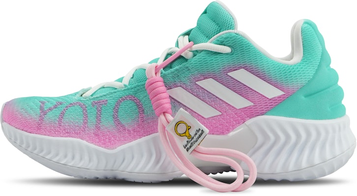 【客製籃球鞋】adidas Pro Bounce 2018 多巴胺 漸變 衝色 塗鴉 減震防滑耐磨 低筒 篮球鞋 男款 綠粉 Order 【客製籃球鞋】adidas Pro Bounce 2018 多巴胺 漸變 衝色 塗鴉 減震防滑耐磨 低筒 篮球鞋 男款 綠粉
