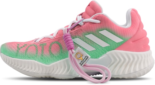 【度身訂製球鞋】 adidas Pro Bounce 2018 多巴胺 漸變 對比色 塗鴉 減震防滑耐磨 低筒 籃球鞋 男款 粉綠色 Order 【度身訂製球鞋】 adidas Pro Bounce 2018 多巴胺 漸變 對比色 塗鴉 減震防滑耐磨 低筒 籃球鞋 男款 粉綠色