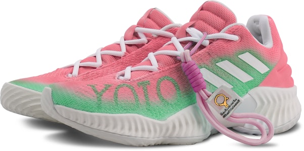 【度身訂製球鞋】 adidas Pro Bounce 2018 多巴胺 漸變 對比色 塗鴉 減震防滑耐磨 低筒 籃球鞋 男款 粉綠色 Shop 【度身訂製球鞋】 adidas Pro Bounce 2018 多巴胺 漸變 對比色 塗鴉 減震防滑耐磨 低筒 籃球鞋 男款 粉綠色