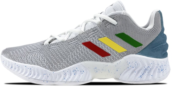 【定制球鞋】adidas Pro Bounce 2018 禮盒 燈帶 潑墨 三色能量燈 未來科技 低幫 實戰籃球鞋 男款 灰藍 Order 【定制球鞋】adidas Pro Bounce 2018 禮盒 燈帶 潑墨 三色能量燈 未來科技 低幫 實戰籃球鞋 男款 灰藍