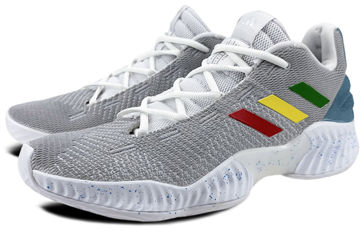 Shop [Sepatu Kustom] adidas Pro Bounce 2018 'Abu Biru Percikan' FW0903(Team叁-男款阿迪回到未来S-BOX)