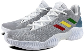 【定制球鞋】adidas Pro Bounce 2018 禮盒 燈帶 潑墨 三色能量燈 未來科技 低幫 實戰籃球鞋 男款 灰藍 Shop 【定制球鞋】adidas Pro Bounce 2018 禮盒 燈帶 潑墨 三色能量燈 未來科技 低幫 實戰籃球鞋 男款 灰藍