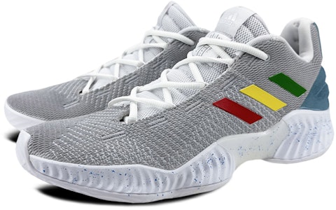 【定制球鞋】adidas Pro Bounce 2018 禮盒 燈帶 潑墨 三色能量燈 未來科技 低幫 實戰籃球鞋 男款 灰藍 Shop 【定制球鞋】adidas Pro Bounce 2018 禮盒 燈帶 潑墨 三色能量燈 未來科技 低幫 實戰籃球鞋 男款 灰藍