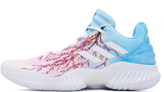 【訂製球鞋】 adidas Pro Bounce 2018 Low 櫻花 扎染 漸變 國潮 潑墨 高筒 籃球鞋 男款 白粉藍 Buy 【訂製球鞋】 adidas Pro Bounce 2018 Low 櫻花 扎染 漸變 國潮 潑墨 高筒 籃球鞋 男款 白粉藍