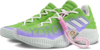 【訂製球鞋】adidas Pro Bounce 2018 多巴胺 漸變 撞色 塗鴉 減震防滑耐磨 低筒 籃球鞋 男款 綠紫 Shop 【訂製球鞋】adidas Pro Bounce 2018 多巴胺 漸變 撞色 塗鴉 減震防滑耐磨 低筒 籃球鞋 男款 綠紫