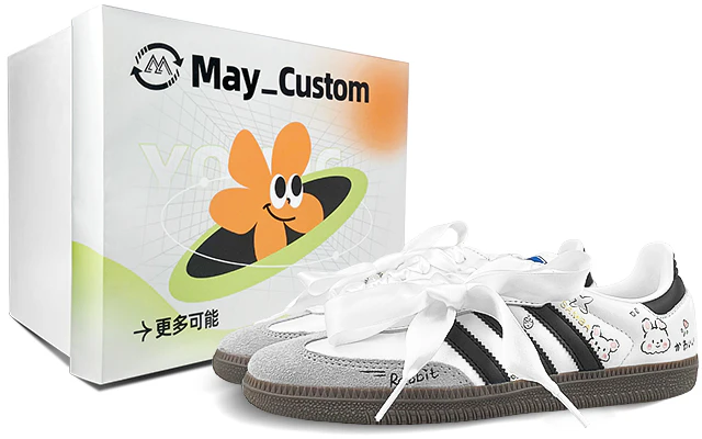 custom-shoes-adidas-samba-ballet-rabbit-black-white-pink