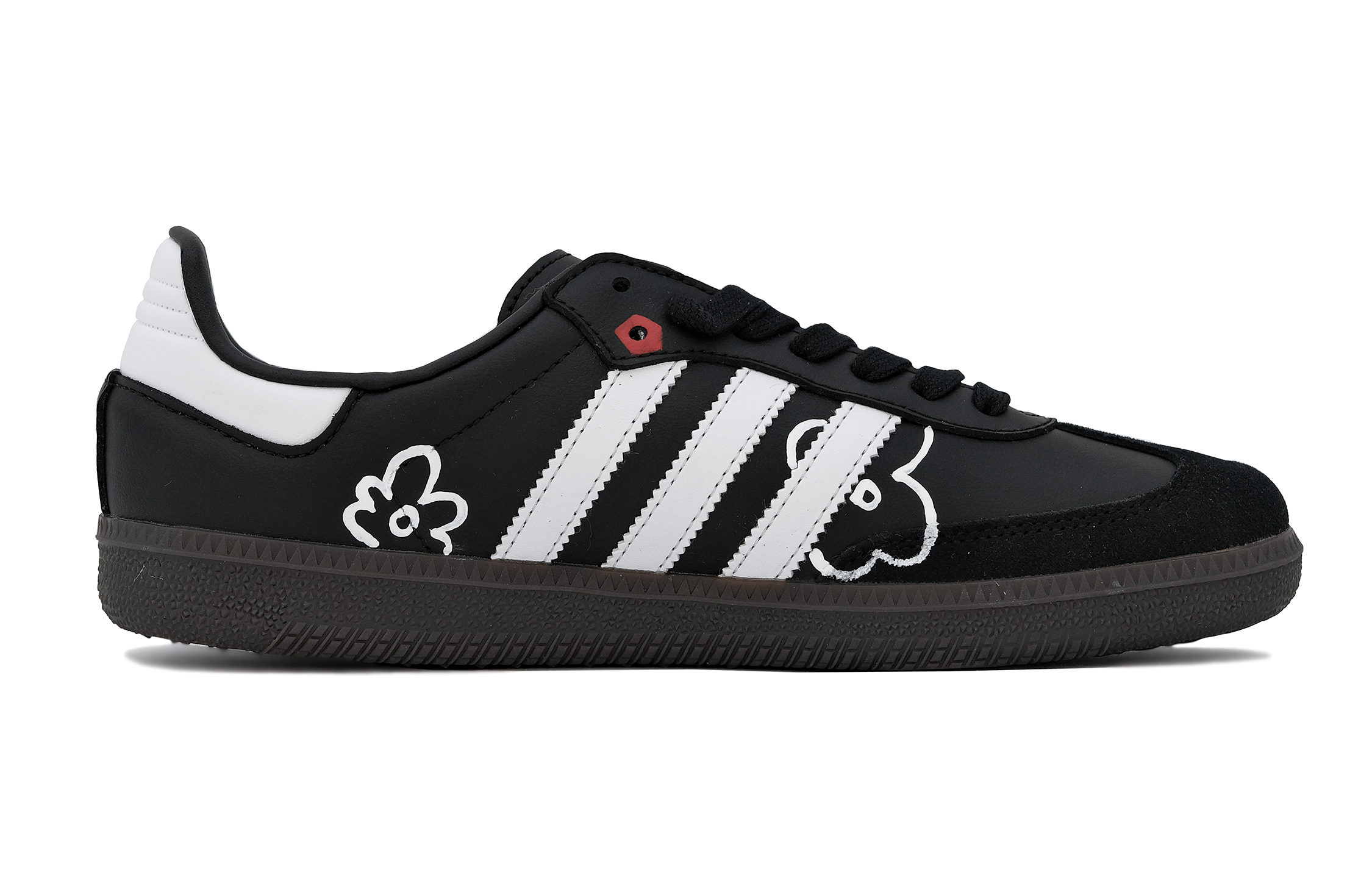 Lookbook [Sepatu Custom] adidas Samba 'Koala Party Floral Graffiti Hitam' B75807（Team163-花朵涂鸦）