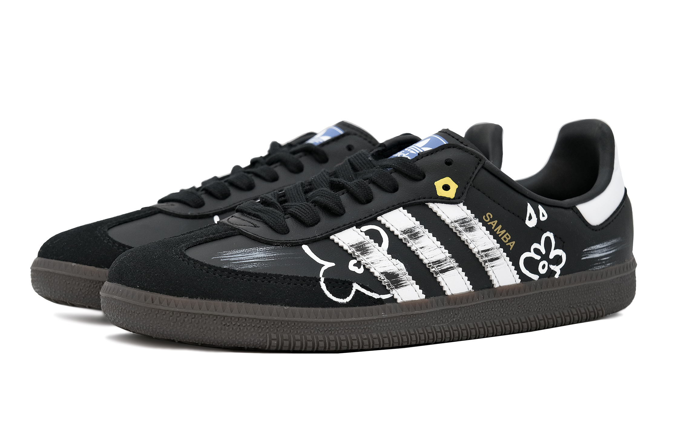 Shop [Sepatu Custom] adidas Samba 'Koala Party Floral Graffiti Hitam' B75807（Team163-花朵涂鸦）