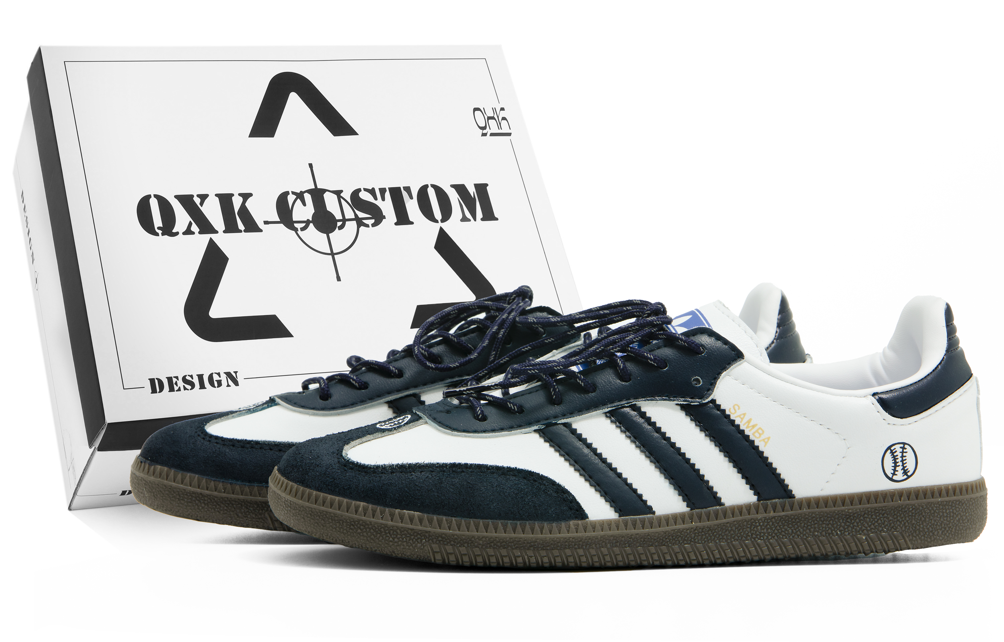 Buy [Rekaan Kasut] adidas Samba 'Biru Laut Putih' B75806（Team63-复古街头蓝SBOX）