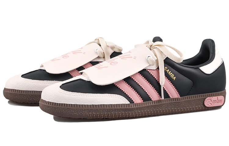 Shop [Sepatu Kustom] adidas Samba 'Neon Sweetheart Hitam Merah Muda' B75807(Team27-男女同款霓虹甜心S-BOX)