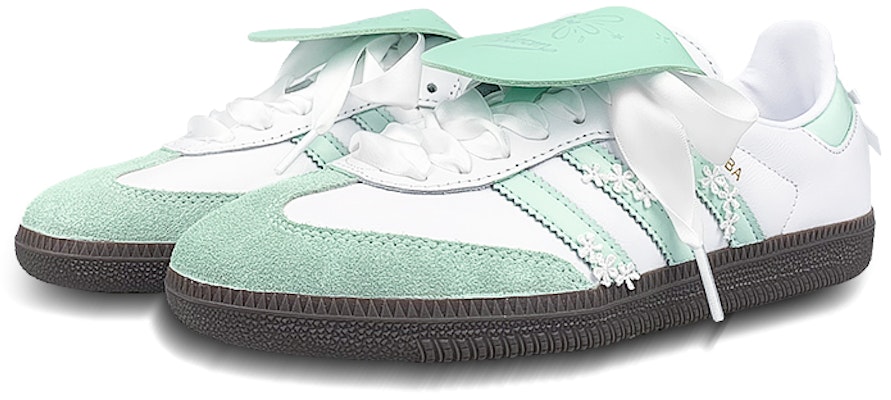 아디다스 삼바 '봄의 속삭임 - 민트그린' (커스텀 슈즈) B75806(Team116-绿花朵双鞋舌BOX) Shop 아디다스 삼바 '봄의 속삭임 - 민트그린' (커스텀 슈즈) B75806(Team116-绿花朵双鞋舌BOX)