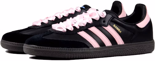 【訂製球鞋】 adidas originals Samba OG 甜酷Y2K 絲帶鞋帶 簡約時尚 防滑耐磨 低筒 健步鞋 男女款 黑粉 Lookbook 【訂製球鞋】 adidas originals Samba OG 甜酷Y2K 絲帶鞋帶 簡約時尚 防滑耐磨 低筒 健步鞋 男女款 黑粉