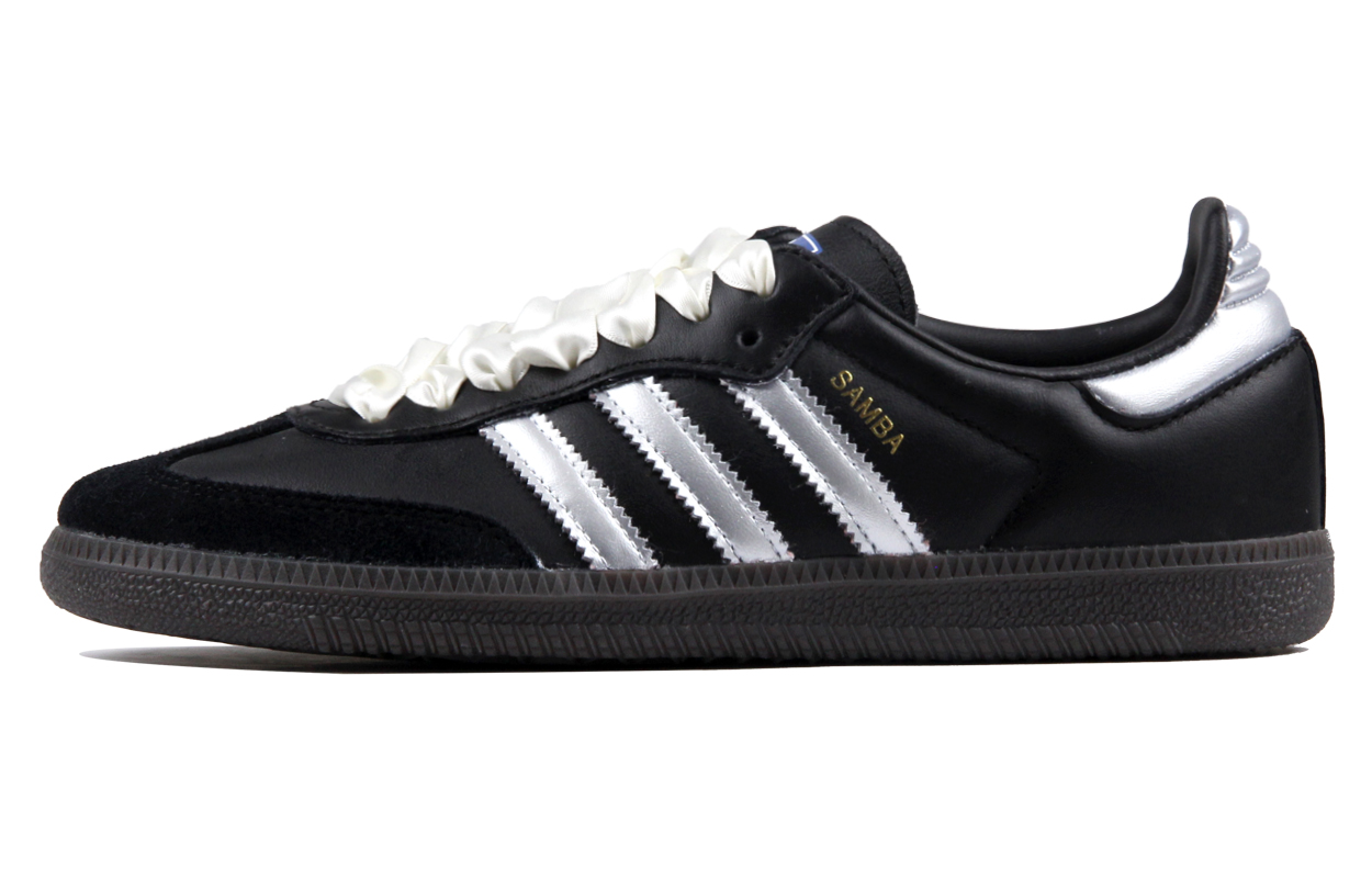 [Custom Shoes] adidas Samba OG 'Black Silver Silk Laces'