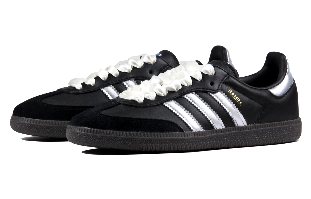 Lookbook [Custom Shoes] adidas Samba OG 'Black Silver Silk Laces'