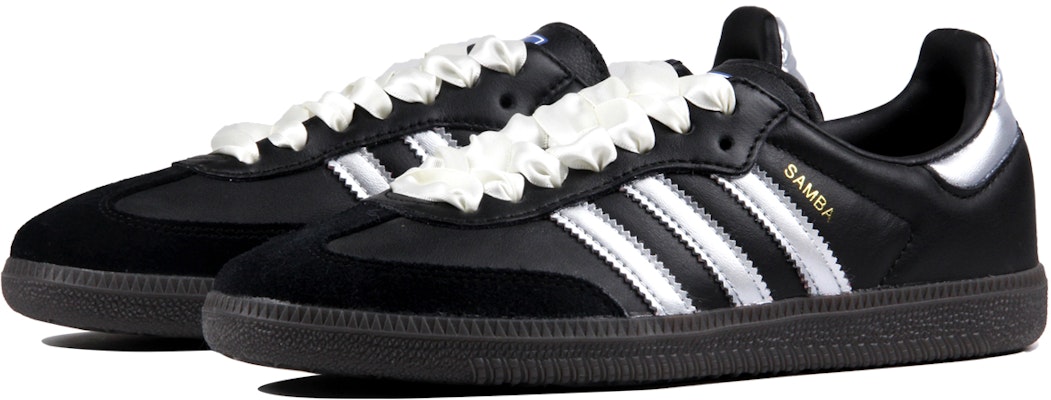 아디다스 삼바 OG '블랙 실버 실크 레이스' (커스텀) B75807(TeamJ-酷炫黑银) Lookbook 아디다스 삼바 OG '블랙 실버 실크 레이스' (커스텀) B75807(TeamJ-酷炫黑银)