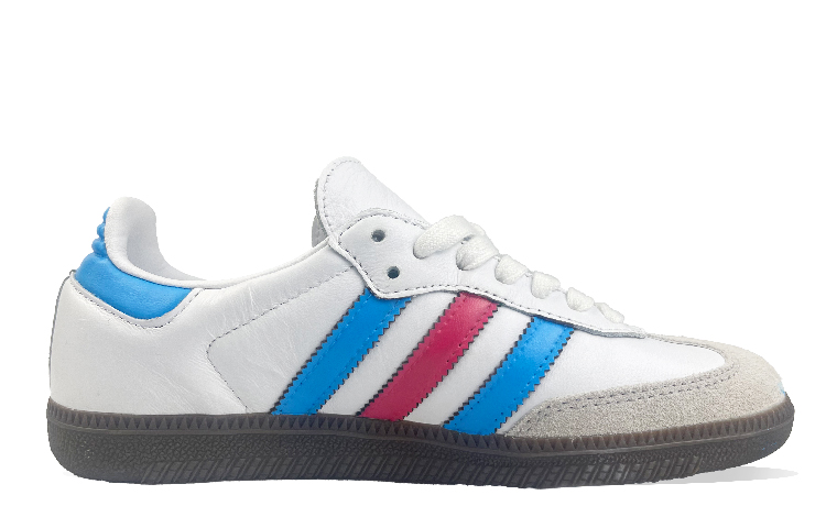 Lookbook 【訂製球鞋】adidas originals Samba OG 球場精靈 文藝復古藝術 永恆 old school DH 防滑耐磨輕便 低筒 滑板鞋 男女同款 藍紅