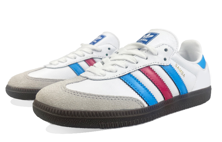 Shop 【訂製球鞋】adidas originals Samba OG 球場精靈 文藝復古藝術 永恆 old school DH 防滑耐磨輕便 低筒 滑板鞋 男女同款 藍紅