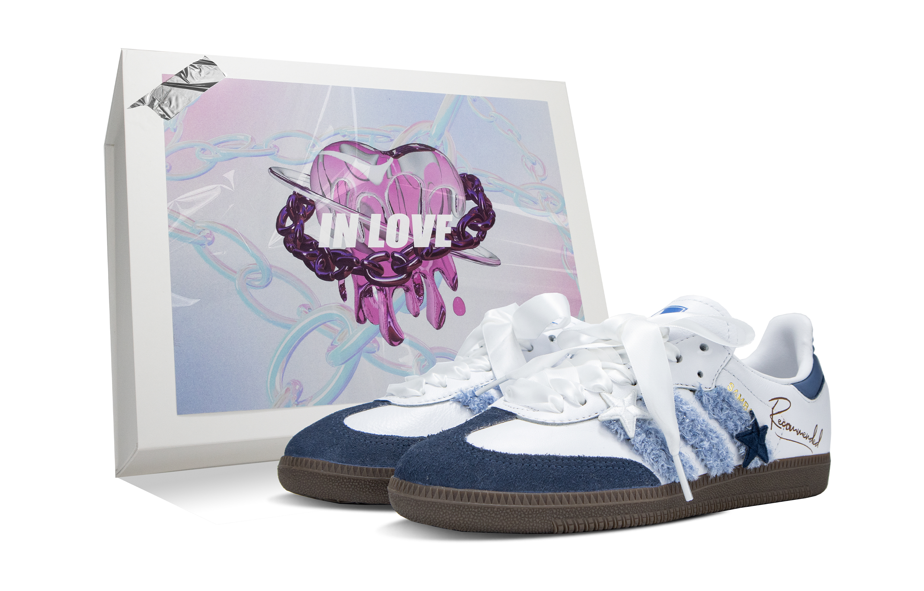 Buy 【訂製球鞋】adidas originals Samba OG 海島星動 星星 清新 復古 低筒 板鞋 男女同款 白