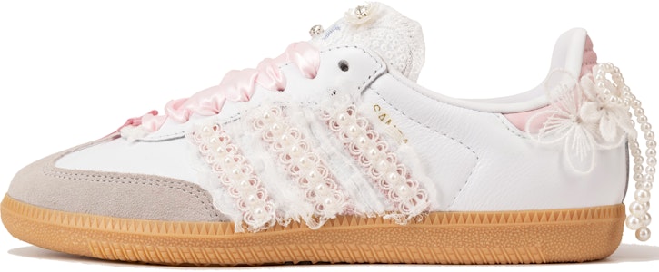 【訂製球鞋】 adidas Samba Og 珍珠緞帶 芭蕾風格 女孩 時尚 防滑 板鞋 粉白男女款 Order 【訂製球鞋】 adidas Samba Og 珍珠緞帶 芭蕾風格 女孩 時尚 防滑 板鞋 粉白男女款