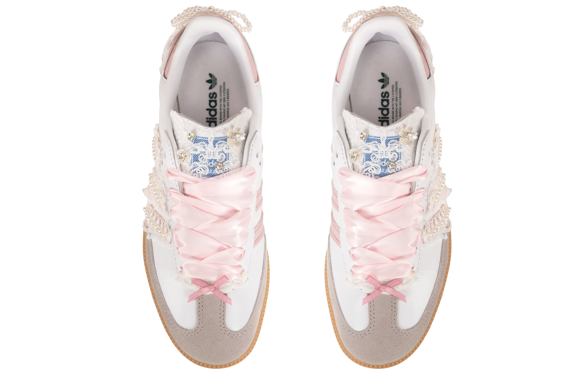 Purchase 【訂製球鞋】 adidas Samba Og 珍珠緞帶 芭蕾風格 女孩 時尚 防滑 板鞋 粉白男女款
