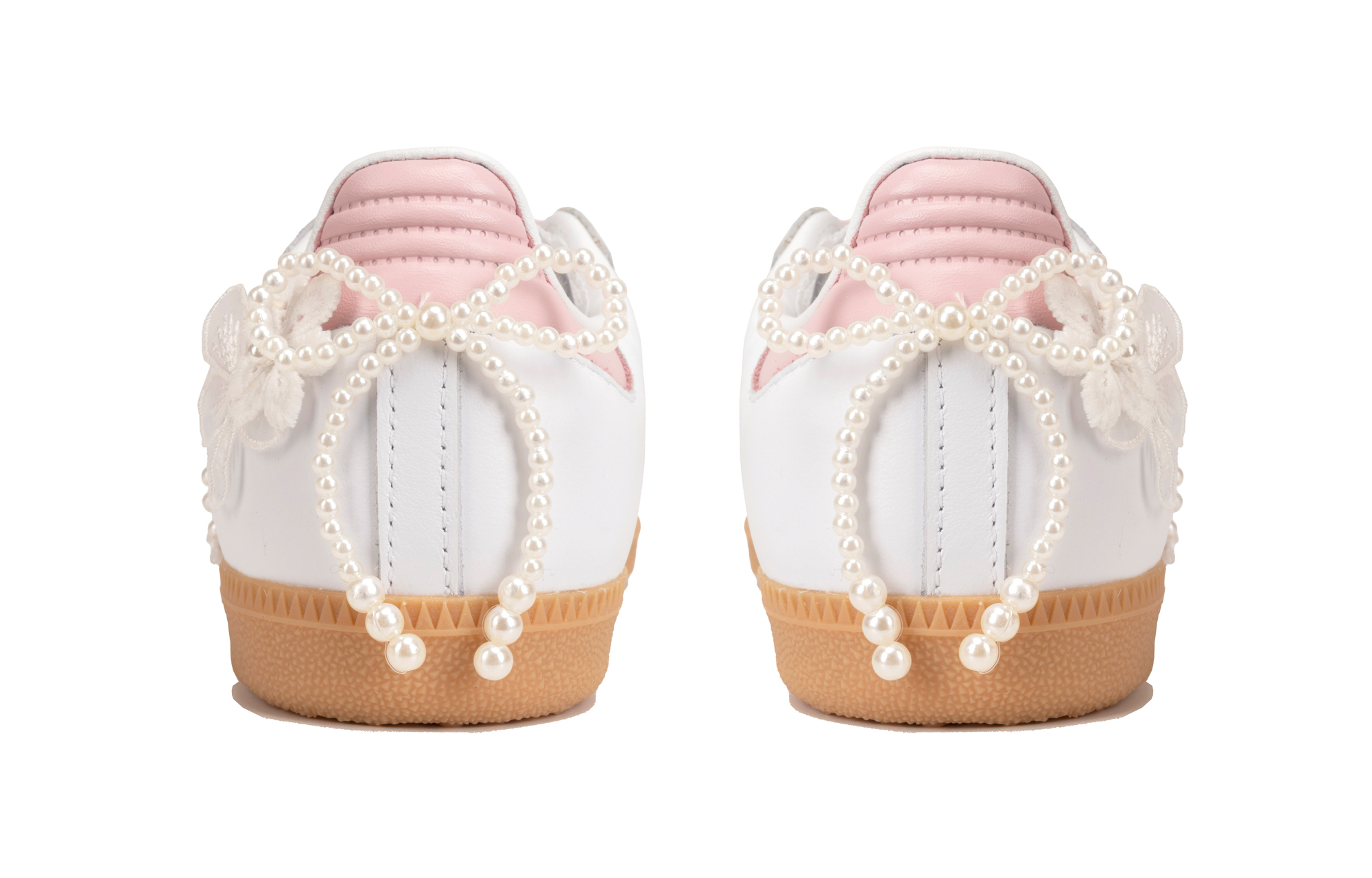 Details for 【訂製球鞋】 adidas Samba Og 珍珠緞帶 芭蕾風格 女孩 時尚 防滑 板鞋 粉白男女款