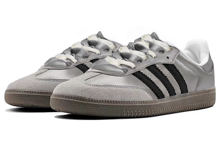Lookbook 아디다스 삼바 OG '실버 그레이/블랙' (커스텀) B75806(TeamY-男女款银角大王银灰)