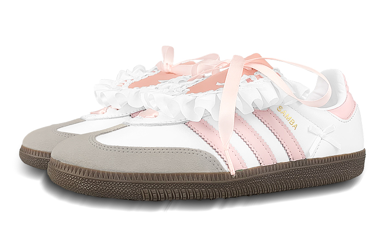 Shop [Kasut Custom] adidas Samba OG 'Kek Strawberi' B75806(Team116-粉花边双鞋舌)